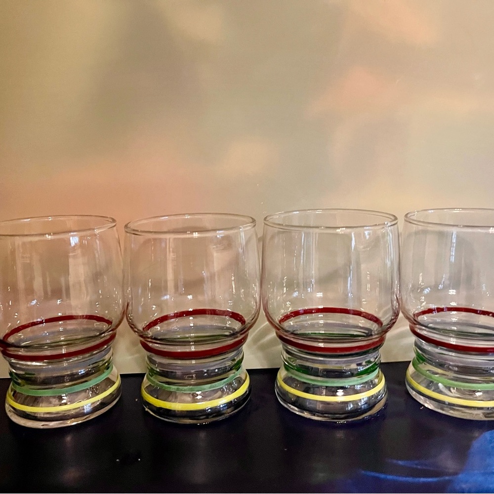 Rare Vintage Juice Glasses by Libby 6oz Great w/ FiestaWare Set of 5 Like New